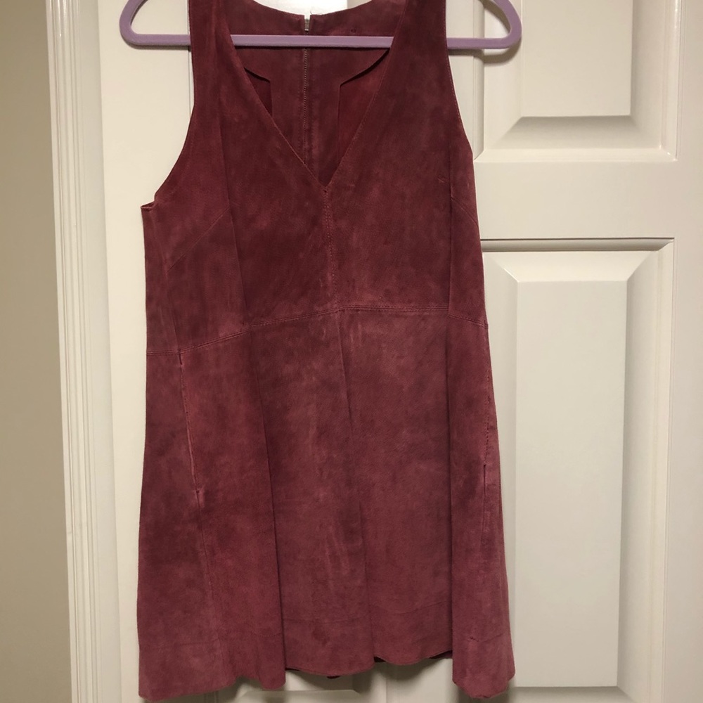 Free people burlap thick material v neck dress